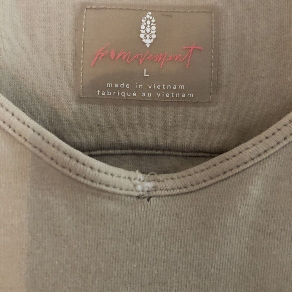 Free People FP Movement Hot Shot One Piece Jumpsuit Tan Beige Sz Large *flaw - Picture 5 of 8